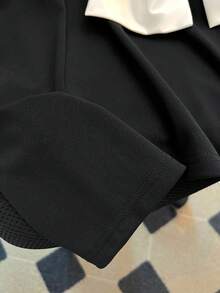 GlowEve CURVE 大码女式优雅奢华拼色衬衫 - 黑色 - 查看 6