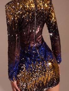Glamine 女士时尚性感亮片迷你派对连衣裙 - 彩色 - 查看 6