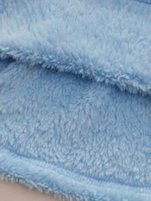 2pcs Baby Girls Casual Cute Rabbit Embroidered Ruffled Fleece Long Sleeve Top And Pants Homewear Set  Like Princess - Blue and White - View 4