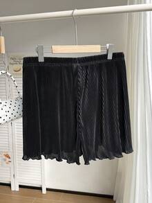 Comfortcana Plus Size Plain Casual Shorts, Fashion & Comfortable For Daily Wear - Black - View 2