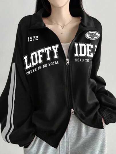 DAZY 女士休闲字母印花宽松卫衣