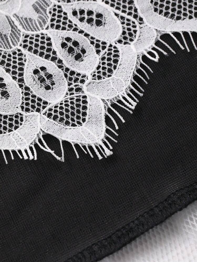 Women's Elegant Commuter Color Block Lace Patchwork Dress