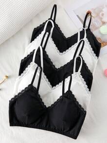 女童简约黑白舒适文胸内衣 - 彩色 - 查看 3
