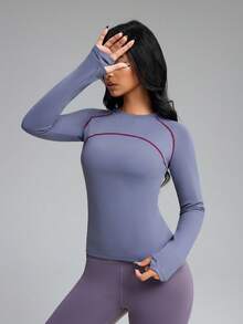 Innovista Innovista Jersey Sepeda Wanita Lengan Panjang Rajut Abu-abu Gelap dengan Detail Resleting, Panjang Standar - Dark Grey - View 11