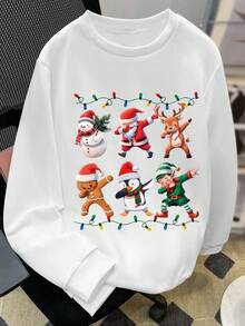 Manfinity Homme Men's Spider Print Crew Neck Long Sleeve Pullover Sweatshirt - White - View 3