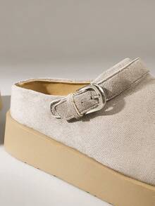 Solecia Giày đế xuồng đơn giản, dễ mang, dễ đi lại, tiện dụng hàng ngày cho nữ - Màu be - Xem 5