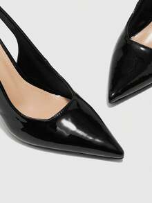 CUCCOO BIZCHIC Zapatos de tacón de punta elegantes para mujeres para ir al trabajo - Negro - Ver 5