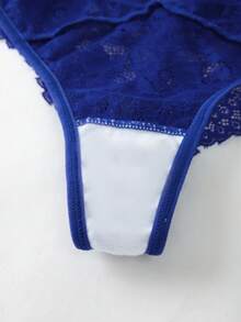 Women's Fashionable Lace Comfortable Briefs - Blue - View 6