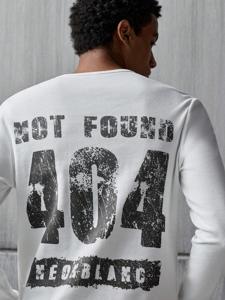 NEON BLANC Casual Comfortable Versatile Loose Fit Crew Neck Long Sleeve T-Shirt For Men - White - View 1