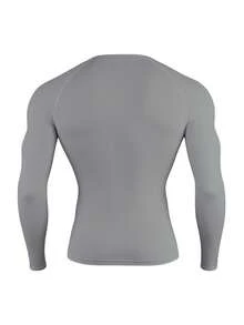 Manfinity Sport Corelite Áo thun thể thao dài tay nam dáng ôm, thoáng khí, thoải mái, thích hợp cho hoạt động ngoài trời, áo nén cơ thể. - Xám - Xem 2