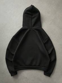 PAVTROS 男士街头风功能性眼罩连帽衫，适合户外音乐节、日常出行、朋友聚会、送给男友/老公的礼物、周年纪念礼物，黑色连帽衫，加厚款，纯色，黑色男士连帽衫 - 黑色 - 查看 2