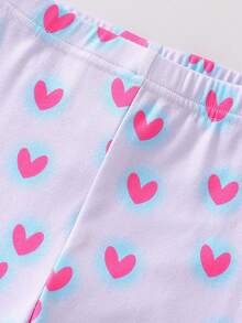 SHEIN Perso Play 2件套女婴可爱独角兽印花连体衣和打底裤睡衣套装 - 紫色 - 查看 5