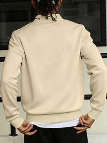 Manfinity Dauomo 男士休闲日常通勤简约纯色拉链棒球夹克，春秋季