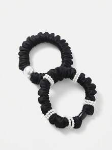 MOTF PREMIUM CHAMPAGNE FAUX SILK SCRUNCHIE - Black - View 3