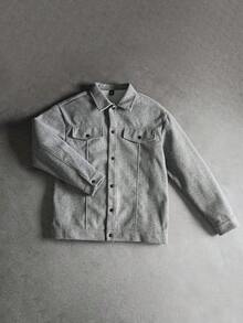 SLATEMANN Men's Loose Single Breasted Leisure Jacket, Suitable For Autumn & Winter - Grey - View 3