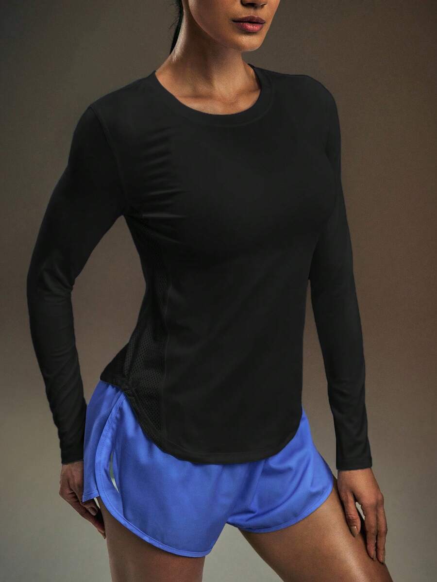 Powerista Casual Solid Color Slim Fit Long Sleeve Athletic T-Shirt