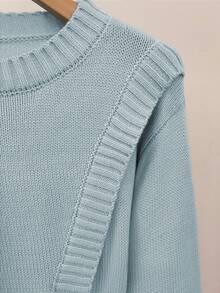 GlowEve Women's Blue Sweater, New Autumn/Winter Metal Button Asymmetrical Closure Cardigan, Versatile Commuting Style - Multicolor - View 4