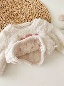 Newborn Baby Girl Cute Fluffy Long Sleeve Casual Pajama Set, Autumn/Winter - Multicolor - View 11