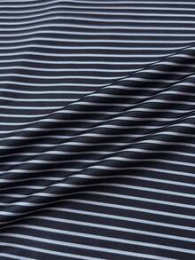 Teen Girl Striped Collar Contrast Button Front Short Sleeve Casual T-Shirt