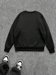 Noixe US Flag Soft Print Casual Crew Neck Long Sleeve Sweatshirt For Women, A Great Gift For Friends, Autumn/Winter