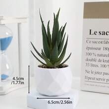 1株人造植绒多肉植物，菱形图案/白色小盆栽，仿真花桌面摆件，迷你盆栽景观绿植，情人节、生日、毕业季、家居装饰、返校季、房间装饰、学习用品 - 彩色 - 查看 21