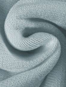 GlowEve 白色毛衣女士别致腰部荷叶边下摆短款开衫，独特金属纽扣装饰，时尚女士针织夹克 - 淺藍色 - 查看 3