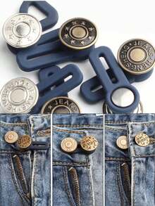 SHEIN 10 buc nasturi retractabili pentru bărbați sau femei, fără pantaloni de cusut pentru talie de extensie pentru blugi, guler, manșete (10 stiluri)