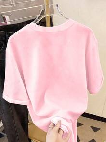 Resyla Valentine's Day Love Heart Brush Stroke T-Shirt - Baby Pink - View 2