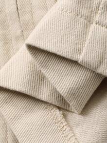 DAZY Solid Color Beige Soft Washed Vintage Denim Men's Jacket Set, Autumn - Beige - View 7