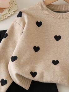 Genkimix Kids Young Girls Heart Pattern Knitted Sweater Long Sleeve Top And Leggings Set, Fashionable And Cute, Autumn/Winter Girls Sweater Sets Winter Young Girls Sets Two Pieces Pants Set Kids Girl Long Sleeves Outfits Girl S Spring And Autumn Suit Girl Knit Set Two Pieces Pants Set Girls Knit Set Knit Set Kids Knit Long Sleeve Set Sweater Set Girls Sweater Sets Winter Young Girls Sets Girl Clothes Autumn And Winter Clothes Girl Knit Set Little Girls Pants Set Girls Sweater Sets Winter Young Girls Sets 2pcs Set Toddler Girls Girl S Spring And Autumn Suit Girl Knit Set Girls Spring And Autumn Suit Girl Spring And Autumn Suit - Khaki - View 7