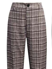 Franclia 2025 New Fall Checkered Pants - Distressed Seams & Button Accents Casual Trousers - Multicolor - View 4