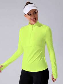 Velisys Velisys 2pcs Casual Solid Color Zipper Sweatshirt & Sweatpants Set, Slimming & Versatile Women's Workout Tops - Multicolor - View 5