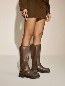 Rosivie 女士休闲中筒靴，秋冬款 - 摩卡棕 - 查看 7