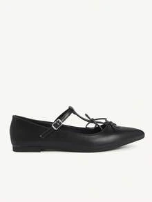 CUCCOO CHICEST Giày bệt Mary Jane mũi nhọn quai chữ T Soft Breeze - màu đen - Xem 9