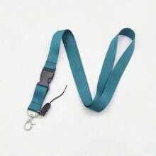 Solid Color Polyester Lanyard, Multi-Color Student ID/Work Badge Detachable Clips Strap Back To School - one-size - View 43