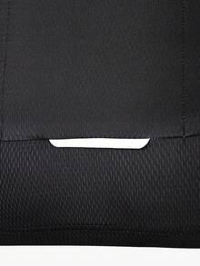 Acti Log Tricou de ciclism pentru bărbați, cu mânecă raglan în culori contrastante, cu fermoar în față - Negru - Vizualizare 4