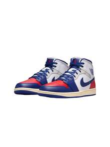 Nike Teniși pentru bărbați Air Jordan 1 Mid Alb / Roșu universitar / Gri neutru / Albastru regal intens DQ8426 - White/University Red/Neutral Grey/Deep Royal Blue - Vizualizare 2