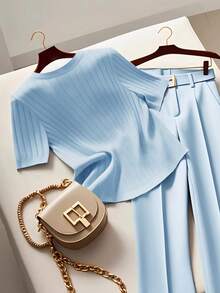 GlowEve 女士新款高端品质优雅迷人蓝色开衫 - 藍色 - 查看 2