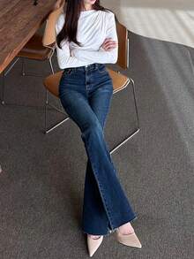 DAZY High Waisted Slimming Retro Flare Women's Jeans