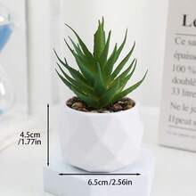 1株人造植绒多肉植物，菱形图案/白色小盆栽，仿真花桌面摆件，迷你盆栽景观绿植，情人节、生日、毕业季、家居装饰、返校季、房间装饰、学习用品 - 彩色 - 查看 35