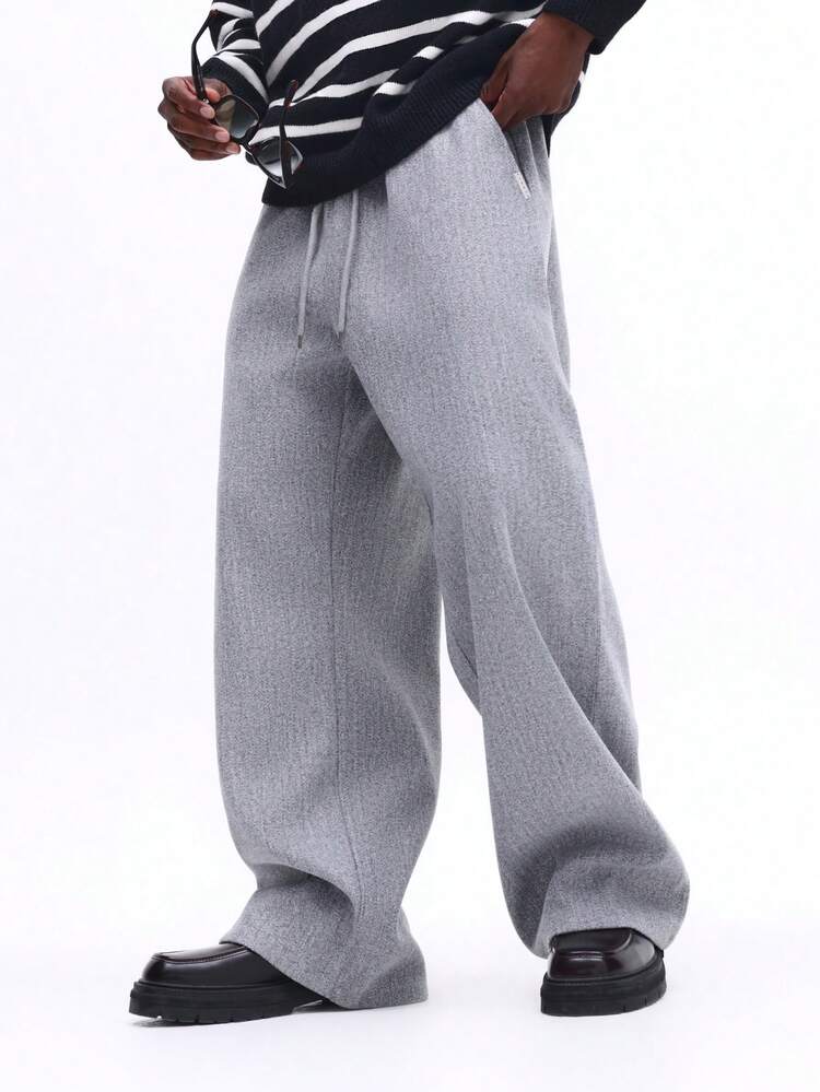 Wide Leg Sweatpants With Drawstring Waist