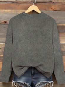 Resyla 牛仔、女牛仔、西部风格服装、女装、女士长袖T恤、秋冬女装、姐妹装、潮流单品、时尚上衣、美学T恤、送姐妹的礼物、送妈妈的礼物、休闲简约时尚上衣 - 彩色 - 查看 2