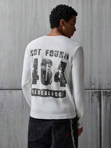 NEON BLANC Casual Comfortable Versatile Loose Fit Crew Neck Long Sleeve T-Shirt For Men - White - View 3