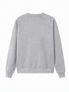 EMERY ROSE Áo nỉ dài tay họa tiết hoạt hình dáng rộng rãi, thoải mái khi đi làm hàng ngày, thu/đông dành cho nữ - Xám - Xem 2