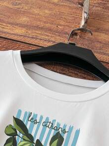 Lemon Print Casual Fitted Short Sleeve T-Shirt For Women