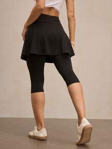 Activina Quần legging 2 trong 1 túi trơn màu dành cho nữ, tập múa ballet - màu đen - Xem 2