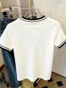 Resyla 女士数码定位印花修身短袖T恤 - 白色 - 查看 2