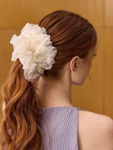 MOTF PREMIUM CHAMPAGNE FAUX SILK SCRUNCHIE - White - View 1