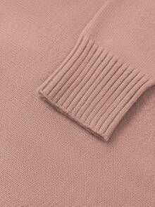 GlowEve Women's Blue Sweater, New Autumn/Winter Metal Button Asymmetrical Closure Cardigan, Versatile Commuting Style - Dusty Pink - View 6