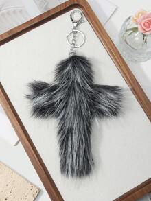 ROMWE J-Fashion 1 Y2k 复古甜美酷炫个性化时尚可爱高品质多色毛绒仿真渐变横向豹纹狐狸毛绒动物迷你尾巴 DIY 钥匙扣配件包包挂件，颜色随机，适合女孩和女士日常佩戴，节日礼物 - 均碼-3 - 查看 7